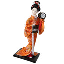 12inch Japanese Kimono Geisha Doll Kokeshi Handicraft Home Decoration Orange Clothes