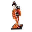 12inch Japanese Kimono Geisha Doll Kokeshi Handicraft Home Decoration Orange Clothes