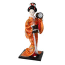12inch Japanese Kimono Geisha Doll Kokeshi Handicraft Home Decoration Orange Clothes