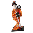 12inch Japanese Kimono Geisha Doll Kokeshi Handicraft Home Decoration Orange Clothes