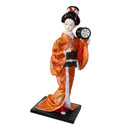 12inch Japanese Kimono Geisha Doll Kokeshi Handicraft Home Decoration Orange Clothes