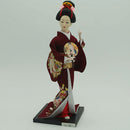 12inch Japanese Kimono Geisha Doll Kokeshi Handicraft Home Decoration Wine Red Clothes