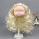 Girl Doll Head Sculpt with Golden Hair without Facial Features for BJD Doll DIY Accessory