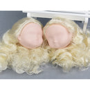 Girl Doll Head Sculpt with Golden Hair without Facial Features for BJD Doll DIY Accessory
