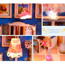 Miniature 1:24 DIY Dollhouse Furniture, 3D Wooden Diorama Sweet Princess House Model
