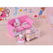1/24 Dollhouse Miniature Living Room Furniture Sofa with Cushion & End Table Accs Pink