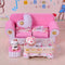 1/24 Dollhouse Miniature Living Room Furniture Sofa with Cushion & End Table Accs Pink