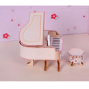 1:24 Dollhouse Miniature Furniture Acessories Wooden Piano with Stool Model Gift