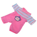 Pink Striped Jumpsuit with Monkey Design Clothes for 25cm Mellchan Baby Reborn Doll