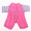 Pink Striped Jumpsuit with Monkey Design Clothes for 25cm Mellchan Baby Reborn Doll