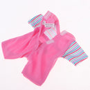 Pink Striped Jumpsuit with Monkey Design Clothes for 25cm Mellchan Baby Reborn Doll