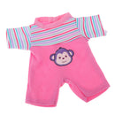 Pink Striped Jumpsuit with Monkey Design Clothes for 25cm Mellchan Baby Reborn Doll