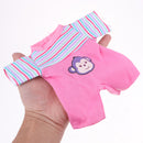 Pink Striped Jumpsuit with Monkey Design Clothes for 25cm Mellchan Baby Reborn Doll