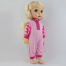 Fashion Doll Clothing Striped Sleeve Jumpsuit with Hat for 16inch Salon Doll Pink