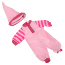 Fashion Doll Clothing Striped Sleeve Jumpsuit with Hat for 16inch Salon Doll Pink