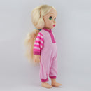 Fashion Doll Clothing Striped Sleeve Jumpsuit with Hat for 16inch Salon Doll Pink