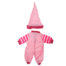 Fashion Doll Clothing Striped Sleeve Jumpsuit with Hat for 16inch Salon Doll Pink