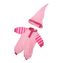 Fashion Doll Clothing Striped Sleeve Jumpsuit with Hat for 16inch Salon Doll Pink