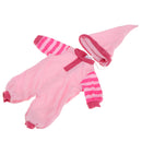 Fashion Doll Clothing Striped Sleeve Jumpsuit with Hat for 16inch Salon Doll Pink