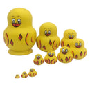 10 Pieces Russian Nesting Dolls Matryoshka Wood Stacking Nested Set Handmade Toys for Children Kids Birthday Gift,Home Decorations