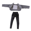 Adorable White Vest Striped Jacket Skinny Pants Clothes for Blythe Pullip Azone Doll Casual Wear