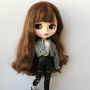 Adorable White Vest Striped Jacket Skinny Pants Clothes for Blythe Pullip Azone Doll Casual Wear