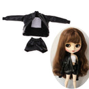 12inch Dolls Clothes PU Leather Jacket Shorts Pants Vest for Blythe Takara Azone Party Dress Up