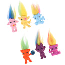 Dollhouse Miniature 6 Pieces Retro Troll Doll Leprocauns Figures Toy Cake Pencil Toppers Kids Children School Project