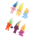 Dollhouse Miniature 6 Pieces Retro Troll Doll Leprocauns Figures Toy Cake Pencil Toppers Kids Children School Project