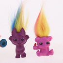Dollhouse Miniature 6 Pieces Retro Troll Doll Leprocauns Figures Toy Cake Pencil Toppers Kids Children School Project