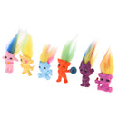 Dollhouse Miniature 6 Pieces Retro Troll Doll Leprocauns Figures Toy Cake Pencil Toppers Kids Children School Project