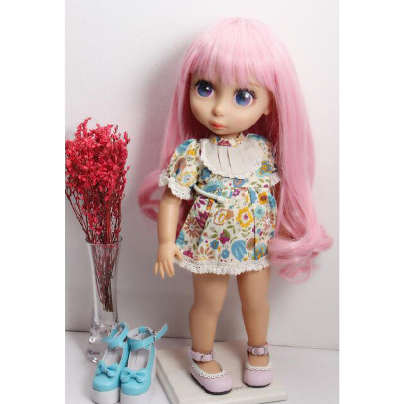 1/3 Ball Jointed Doll BJD Full Wig Long Curly Hair For Sharon Doll for DOD for Volks Doll Hairpiece Supplies Accessory Pink