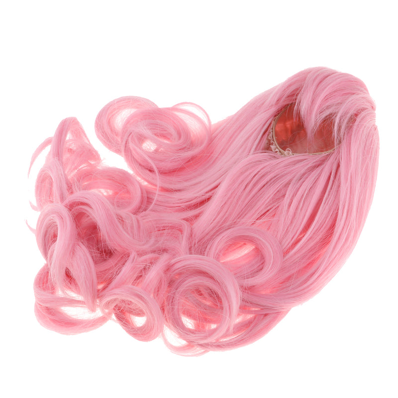 1/3 Ball Jointed Doll BJD Full Wig Long Curly Hair For Sharon Doll for DOD for Volks Doll Hairpiece Supplies Accessory Pink