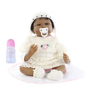 Real Touch Soft Silicone 22inch African American Reborn Doll Newborn Baby Doll Child Sleeping/Appease Toy Kids Wear Model Doll