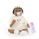 Real Touch Soft Silicone 22inch African American Reborn Doll Newborn Baby Doll Child Sleeping/Appease Toy Kids Wear Model Doll