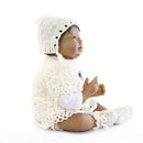 Real Touch Soft Silicone 22inch African American Reborn Doll Newborn Baby Doll Child Sleeping/Appease Toy Kids Wear Model Doll