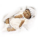 Real Touch Soft Silicone 22inch African American Reborn Doll Newborn Baby Doll Child Sleeping/Appease Toy Kids Wear Model Doll