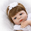 57cm Adorable Silicone Princess Reborn Doll Model in White Dress Outfit Accessories