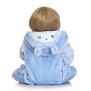 Reborn Boy Doll Soft Vinyl Baby Boy 22inch 56cm Pacifier Diaper Bottle Cute Boy Wearing Jumpsuits Doll Gift for Ages 3+
