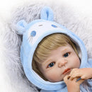 Reborn Boy Doll Soft Vinyl Baby Boy 22inch 56cm Pacifier Diaper Bottle Cute Boy Wearing Jumpsuits Doll Gift for Ages 3+