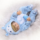 Reborn Boy Doll Soft Vinyl Baby Boy 22inch 56cm Pacifier Diaper Bottle Cute Boy Wearing Jumpsuits Doll Gift for Ages 3+