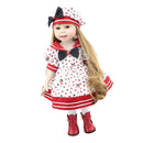 Reborn Girl Doll Plastic Baby Girl 18inch 45cm Cute Girl Wearing Dress Doll Handmade Toddler Birthday Xmas Gift for Ages 3+