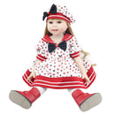 Reborn Girl Doll Plastic Baby Girl 18inch 45cm Cute Girl Wearing Dress Doll Handmade Toddler Birthday Xmas Gift for Ages 3+
