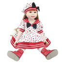 Reborn Girl Doll Plastic Baby Girl 18inch 45cm Cute Girl Wearing Dress Doll Handmade Toddler Birthday Xmas Gift for Ages 3+
