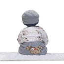 50cm Adorable Vinyl Reborn Doll Baby Model in Striped Clothes Set Outfit Accessories