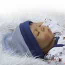 50cm Adorable Vinyl Reborn Doll Baby Model in Striped Clothes Set Outfit Accessories