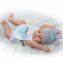 48cm Adorable Silicone Princess Reborn Baby Boy Doll Model in Bibs, Jumpsuit Outfit Accessories