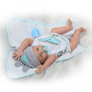 48cm Adorable Silicone Princess Reborn Baby Boy Doll Model in Bibs, Jumpsuit Outfit Accessories