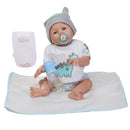 48cm Adorable Silicone Princess Reborn Baby Boy Doll Model in Bibs, Jumpsuit Outfit Accessories
