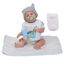 48cm Adorable Silicone Princess Reborn Baby Boy Doll Model in Bibs, Jumpsuit Outfit Accessories